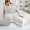 RANZNAZ White Ruffle Duvet Cover Queen Size with Pintucks, 3