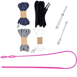 4 Pcs 53'' Drawstring Cords Replacement Drawstrings in 4 Colors facor,with 3 Style Easy Threaders for Sweatpants Shorts Pants Jackets Coats Hoodies