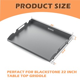 MOASKER New Upgrade 22 inch Griddle Replacement Top for Most Blackstone 22 inch Tabletop Grill with Rear Grease System, Blackstone 2 Burner Flat Top Gas Griddle Grill Replacement Parts