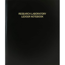 BookFactory Research Laboratory Ledger Notebook - 120 Page, 8.5''x11'', Black Hardbound (XLog-120-7CS-A-L-Black(Research Laboratory Ledger Notebook))
