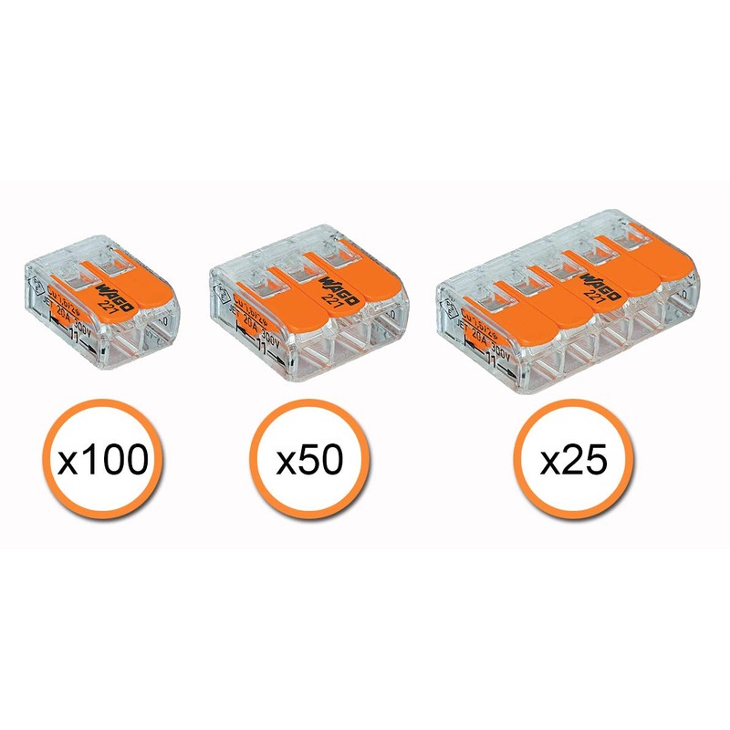 WAGO 221 LEVER-NUTS 175pc Wire Connector Assortment Pack