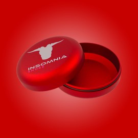 Insomnia Smoke Insomnia Smoke Pocket Storage Puck | Smell Odour Water Proof Air Tight | Aluminium Container Metal Stash Tin for Tobacco Travel Size (Red)