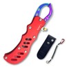 L-park Fish Grip Aluminum Rust Resistant Carabiner Case Included (Red)