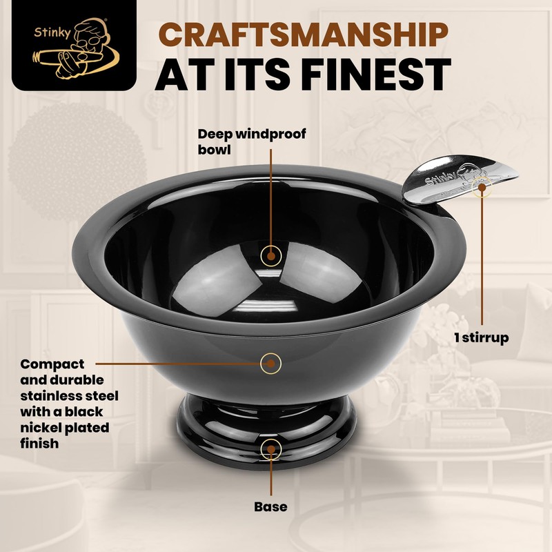 Stinky Cigar Personal Size Ashtray - Compact, Durable Windproof Stainless