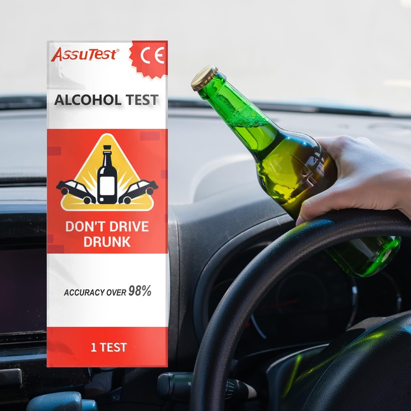 AssuTest Breathalyzers for Alcohol, Single-Use Disposable Breath Alcohol Analyzer 4-Level