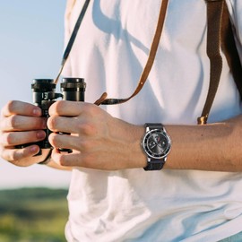 ANNEFIT Watch Strap 24mm, Denim Fabric Quick Release Watch Band for Men Women (Black)