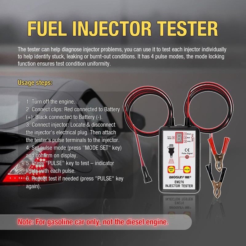 EM276SET Fuel Injector Tester & Adapter DIY Cleaning Tool Kit
