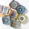 HENXFEN LEAD Boho Ceramic Square Bowls – 20 oz Colorful