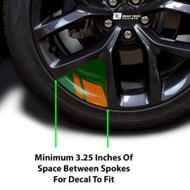 BOGAR TECH DESIGNS - Wheel Rim Decal Stripes for 18" - 20" Wheels, Gloss Red