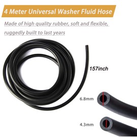 Windshield Washer Hose Kit - 4 Meter Universal Washer Fluid Hose with 12 Pcs Hose Connectors, Suitable for Most Windshield Washer Nozzle Installation, Connect Car Water Pump and Nozzles