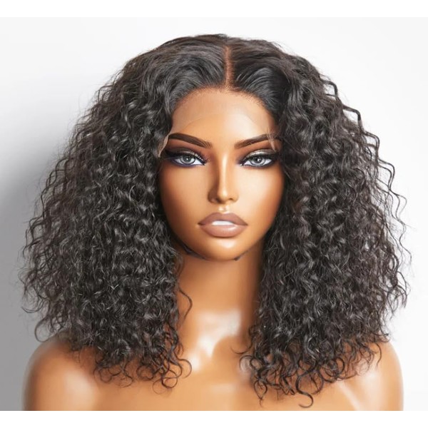 Generic 12 Inches 5x5 Glueless Lace Closure Bob Wig 100%