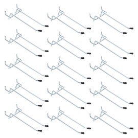 HARFINGTON 15pcs Pegboard Shelving Hooks 5" Metal Peg Board Display Hook Hanging Holders Wall Mount Organize Tools for Workbench Garage Kitchen Store, Silver
