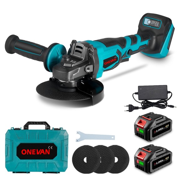 Cordless Angle Grinder, 2x4.0Ah Batteries, 4-1/2-Inch, 10000RPM Brushless Motor, with