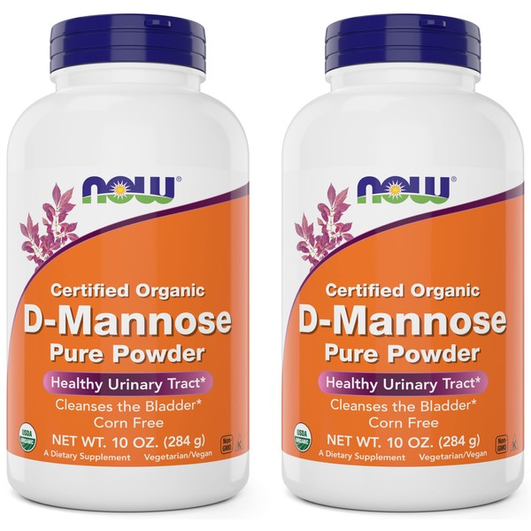 NOW Foods Pure, Organic D-Mannose 10 oz Powder (Pack of