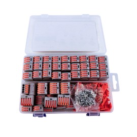 DEMASLED 265 Pcs Compact Electric Wire Connectors with 2, 3, 4, and 5 Lever Terminals, Quick Connect Splice Connector Kit, Lever-Nut Terminals for Electrical Splicing and Wire Connections