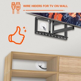 in Wall Cable Management Kit, tv Cable Hider Wall kit, 2 Pcs Walls Grommets TV Cord Hider with Hole Saw Drill Attachment for Easy Install, Perfect for Hiding HDMI, Aux, and Low-Voltage Cables - White