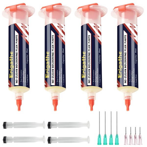 No Clean Soldering Flux Paste(4Pack), Rosin Flux with Needle Dispensing
