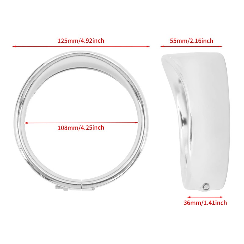 motosikleta 4.5 inch Fog Light Trim Rings Visor Style Auxiliary