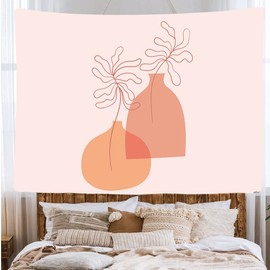Ulticool - Appeso a Parete Home Decor - Aesthetic Tapestry Room Decor Vases Pink Aesthetic - 200 x 150 cm Large - Tapestry Wall Murals - Decorative Tapestries