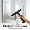 Bathroom Glass Shower Door Squeegee, Silicone & Metal, Black, 10"W