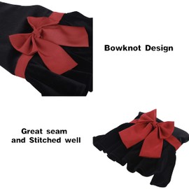 Dog Dress with Bowknot, Fashional All Weather Puppy Clothes Wedding Holiday Princess Pet Dresses for Small Dogs Cats Girl(X-Small, Black)