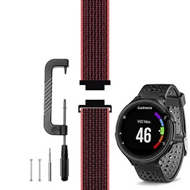 C2D JOY Compatible with Garmin Forerunner 235 Band Replacement (Pins and Pin Removal Tool) Sport Mesh Strap Also for FR220/230/620/630/735XT Accessories Nylon Weave Watchband - 21#, M/5.2-7.6 in.