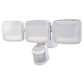 Heath Zenith HZ-5833-WH LED Activated Security 3000 Lumen Triple Lamp Head Light and 240 Degree Motion Detection Zone up to 70 ft, White