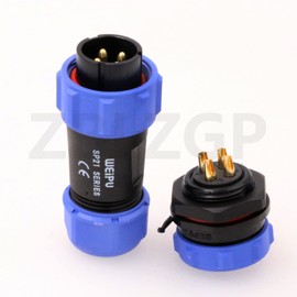 ZBLZGP Weipu SP21 SP2110/P+SP2112/S IP68 Waterproof 4 Pin Docking Screw Welding Cable Wire Connector Plug