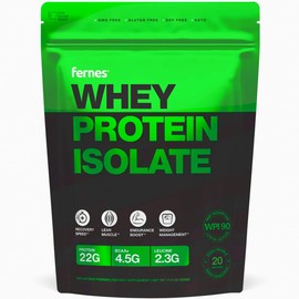100% Grass-Fed Whey Protein Isolate Powder for Women & Men 22g with 4.5g BCAAs Non-GMO Hormone-Free No Artificials Keto Clean & Pure Low Lactose WPI 90 for Superior Digestibility - 20 Servings
