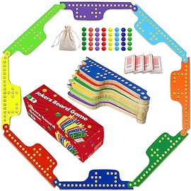 Colorful Jokers and Marbles Board Game Pegs and Jokers Card Game for 2-8 Players 8 Solid Wood Game Boards 8 Colors 40 Marbles 4 Decks of Cards Cards Full Size Game Set…