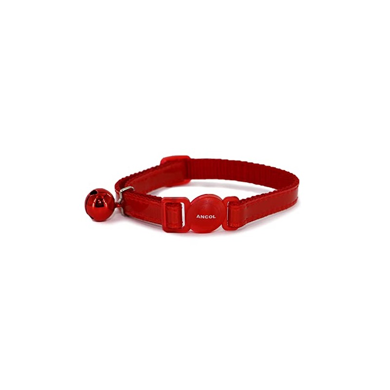 Ancol Gloss Reflective Cat Collar with safety buckle Red