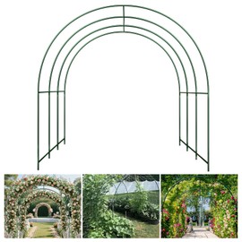 SmarketBuy Large Garden Support Arch Frame for Climbing Plants, 9.85 x 7.05 x 7.22 ft Heavy Duty Plant Climbing Arbor Arch, Multi-Purpose Support Frame for Vines, Weddings & Backyard Decoration