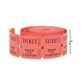 Double Ticket Roll - 2" x 2", Assorted Colors, 500 Pcs