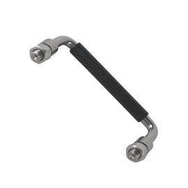 WZDXBQD 304 Stainless Steel Folding Handle 90 Degree Folding Solid Pull Handle with Rubber, Electric Cabinet Handle Industrial Cabinet Handle, Toolbox Handle (with Nut, Hole Center 4.72 in)