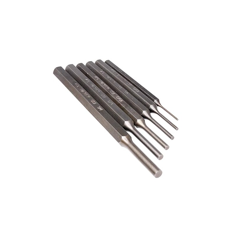 Mayhew Tools 89035 SAE Pin Punch Set Carded, 6-Piece, Shot-Blast