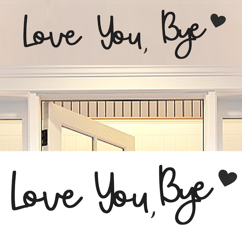 Handcrafted "Bye, Love You" Plywood Sign - Black Wall Art