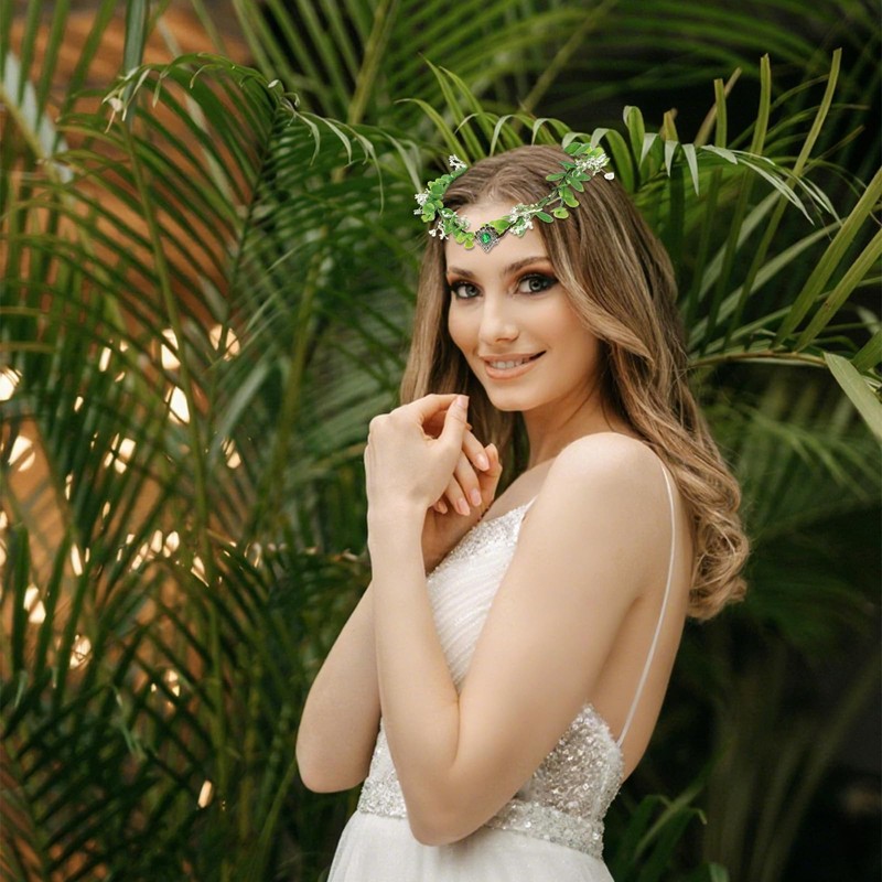 KEUKORZ Fairy Flower Crown Elf Leaf Crown Floral Headband for