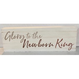 P. Graham Dunn Christmas, "Glory to the Newborn King" Solid Wood Decor, New