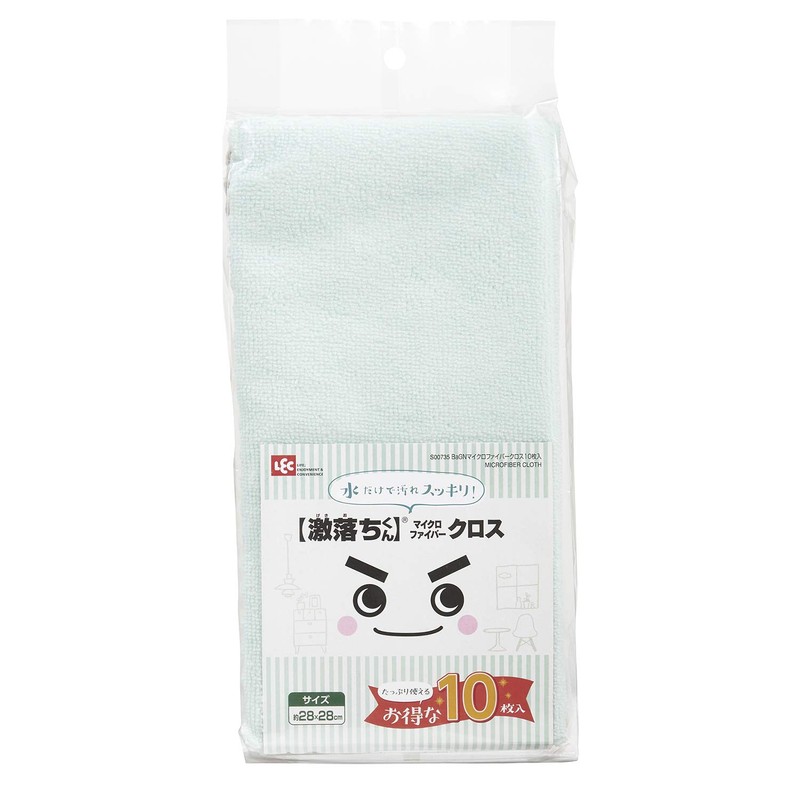 LEC Gekochi-kun Basic Microfiber Cloth (Set of 10), 11.0 x