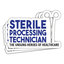 HOSALA (3in - 3Pcs) Sterile Processing Technician The Unsung Heroes of Healthcare Stickers Funny Sterile Processing Tech Stickers Sterile Processing Technician Gifts Decoration Helmet Bumper