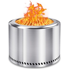 HGD 19.5" Smokeless Fire Pit Outdoor, Portable Stainless Steel Wood Burning Firepit with Secondary Combustion, Backyard Patio Stove for Garden, BBQ & Bonfire