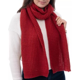 Style&co. Style & Co Solid Waffle-Knit Womens Scarf Red