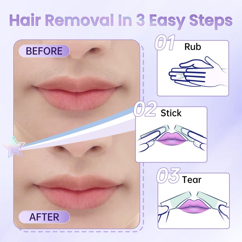 LaWink Wax Strips, Cold Wax Depilation Strips, Upper Lips, Wax