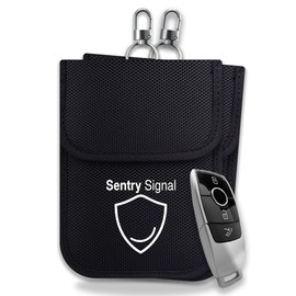 Sentry Signal Faraday Pouch For Keyless Cars - Premium Oxford Material With Keychain Tether - Car Key Signal Blocker Bag - Vehicle Theft Protection - Single