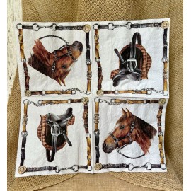 Unbranded L-051 Horses decoupage napkins, cowboys rodeo, farm ranch, barnyard animals
