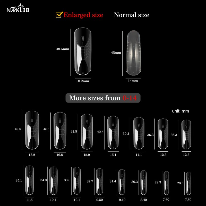 NMKL38 150Pcs Dual Forms Full Cover Nail Tips Upper Arched