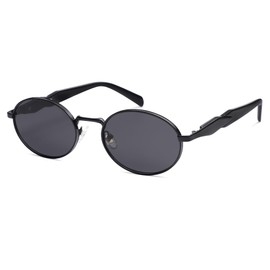 SOJOS Retro Oval Sunglasses for Women Men Trendy Sun Glasses Designer Inspired Classic Shades UV400 Protection SJ1224,Black