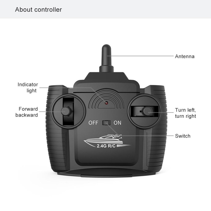 Waterproof 2.4G Kids Remote Control Speedboat 4 Channels High Speed