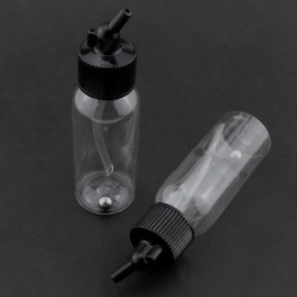 Airbrush Siphon Feed Jar LUORNG 5pcs 30ml 1oz Plastic Dual Action Airbrush Bottles with Caps