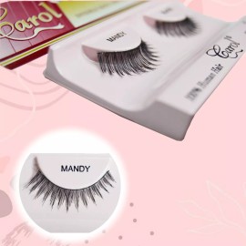 Carol Pestaña Postiza Tira Invisible Cabello Humano Mandy